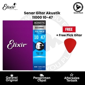 Senar Gitar Akustik Elixir 11000 Extra Light 10-47 + Free Pick Gitar
