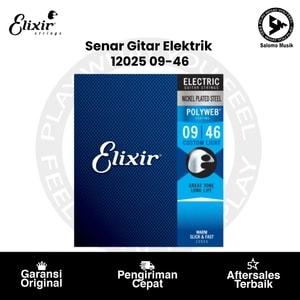 Senar Gitar Elektrik Elixir 12025 Polyweb Custom Light 09-46 Original
