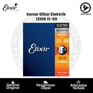 Senar Gitar Elektrik Elixir 12106 Nanoweb Medium 7 String 11-59 Original