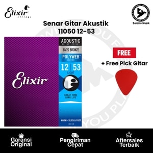 Senar Gitar Akustik Elixir 11050 Light 12-53 + Free Pick Gitar