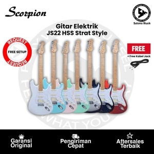 Gitar Elektrik Scorpion JS22 Strat Style Roasted Maple HSS Varian Warna Original + Free Kabel Jack