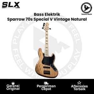 Gitar Bass Elektrik SLX Guitars Sparrow 70s Special V Essentials Vintage Natural