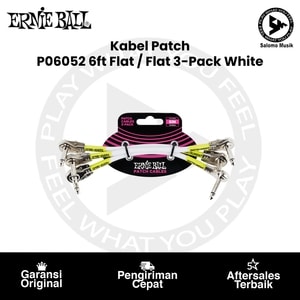 Kabel Patch Ernie Ball P06052 6ft Flat Angle to Flat Angle Patch Cable 3-Pack White