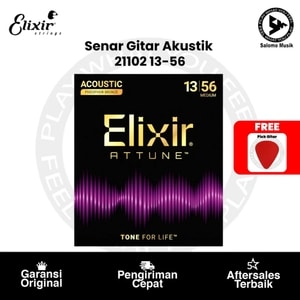 Senar Gitar Akustik Elixir 21102 Attune Phosphor Bronze Medium 13-56 + Free Pick Gitar