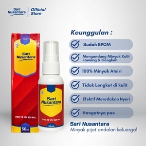 Minyak Pijat Sari Nusantara Atsiri 100% Minyak Pijat Minyak Balur Minyak Gosok Darah Tinggi Hipertensi Diabetes Pasca Stroke Linu Pegal Nyeri Sendi Keseleo Encok Gigitan Serangga