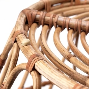 Bottom view of rattan basket