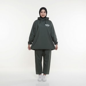 Jas Hujan Hoodie Army