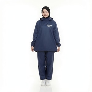 jas hujan hoodie navy