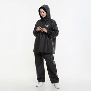 jas hujan hoodie black