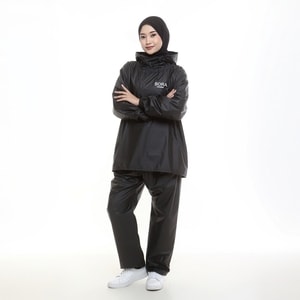 Jas Hujan Hoodie Black