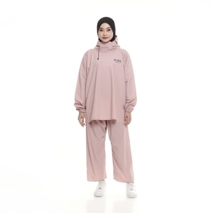 Jas Hujan Hoodie Dusty Pink
