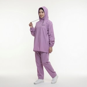 Jas Hujan Hoodie Ungu