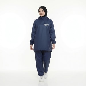 Jas Hujan Hoodie Navy