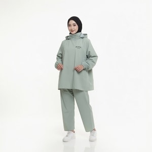 Jas Hujan Hoodie Sage