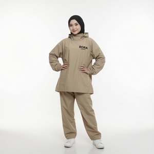 Jas Hujan Hoodie Cream