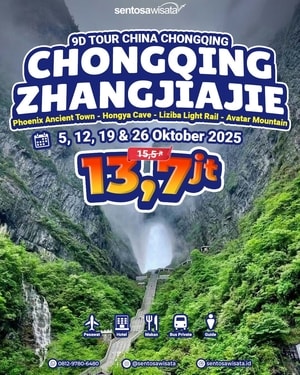 Paket Tour China Chongqing Zhangjiajie Oktober