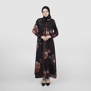 HIKMAT A1366 - Stripelle Rose Abaya