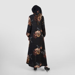 HIKMAT A1366 - Stripelle Rose Abaya