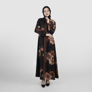 HIKMAT A1366 - Stripelle Rose Abaya