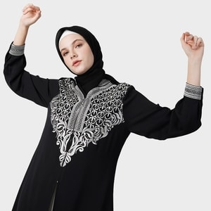 HIKMAT A2111-02 - Classic Flouris Abaya