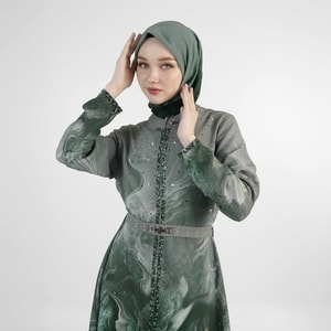 HIKMAT A1367 - Pelagic Aura Abaya