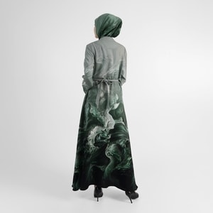 HIKMAT A1367 - Pelagic Aura Abaya