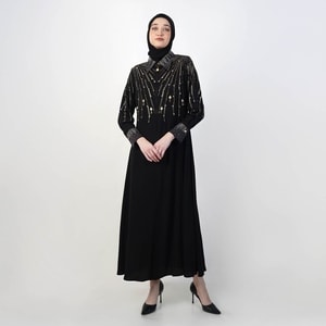 HIKMAT A3828 - Glimmer Drip Abaya