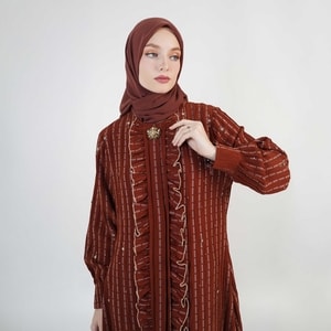 HIKMAT A6599-0 - Ravina Stripes Abaya
