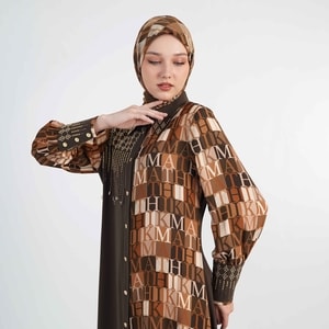HIKMAT A1377 - Letter Mosaic Abaya