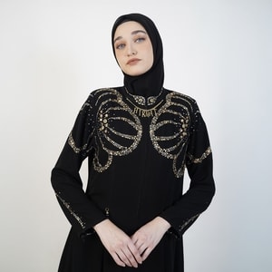HIKMAT A6265 - Velour Sparkle Abaya