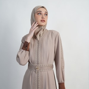 HIKMAT A9866-02 - Zahra Gold Serene Abaya