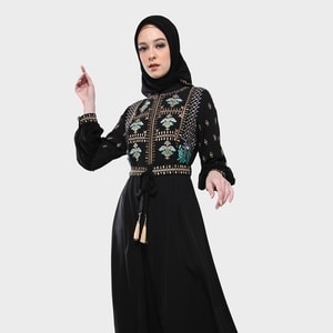 HIKMAT A3845 - Floral Majesty Abaya