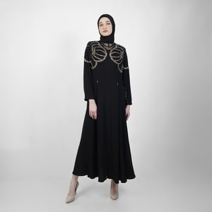 HIKMAT A6265 - Velour Sparkle Abaya