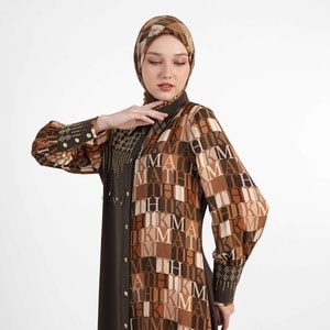 HIKMAT A1377 - Letter Mosaic Abaya