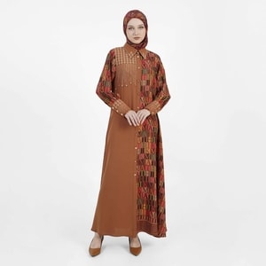 HIKMAT A1377 - Letter Mosaic Abaya
