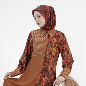 HIKMAT A1377 - Letter Mosaic Abaya