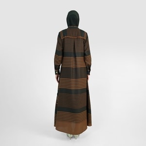 HIKMAT C1357 - Stripe Serenne Abaya