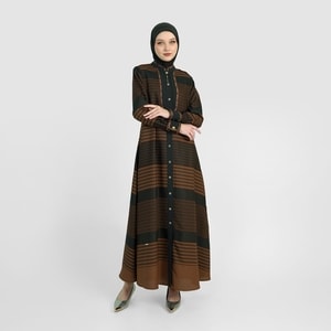 HIKMAT C1357 - Stripe Serenne Abaya