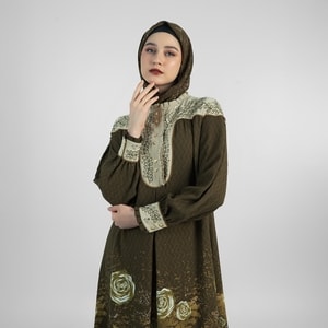 HIKMAT A3821 - Nebris Sylverose Abaya