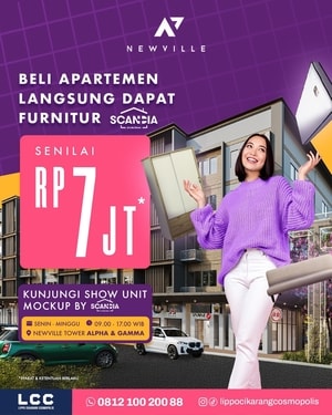 Newville Lippo Cikarang - Apartemen Pusat Kota Lippo Cikarang Hanya 1,6Jutaaan Perbulan
