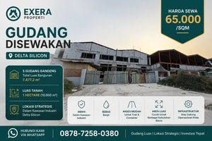 Gudang disewakan di Deltasilicon Lippo Cikarang tampak depan