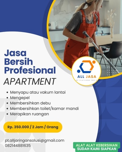 Jasa kebersihan apartemen, cleaning service apartment, jasa bersih apartemen, ALL JASA Indonesia, PT All Jaringan Solusi, jasa kebersihan profesional, cleaning service terpercaya, jasa bersih apartemen murah, layanan kebersihan cepat, cleaning service aman, jasa kebersihan resmi, cleaning service apartemen terbaik, harga jasa kebersihan apartemen, jasa bersih-bersih apartemen, cleaning service panggilan apartemen, jasa kebersihan apartemen harian, paket cleaning service apartemen, jasa pembersih apartemen, cari jasa kebersihan apartemen, cleaning service apartemen terdekat, jasa kebersihan apartemen Jakarta, cleaning service apartemen Surabaya, jasa kebersihan seluruh Indonesia, jasa vakum lantai apartemen, jasa pel apartemen, jasa membersihkan toilet apartemen, jasa merapikan apartemen, layanan kebersihan Allpedia, vendor cleaning service apartemen, perusahaan jasa kebersihan, biaya cleaning service apartemen, booking jasa bersih apartemen, cleaning service dengan alat lengkap, jasa kebersihan bulanan apartemen, jasa kebersihan mingguan apartemen, solusi apartemen bersih, jasa dusting apartemen, cleaning service untuk unit apartemen, penyedia jasa kebersihan, tukang bersih apartemen, agen cleaning service terpercaya, kontak ALL JASA 082144881635, jasa bersih apartemen Bandung, cleaning service apartemen Medan, jasa kebersihan apartemen Makassar, cleaning service apartemen Semarang, jasa bersih apartemen Yogyakarta, layanan home cleaning apartment, jasa bersih kamar mandi apartemen, cleaning service dapur apartemen, tarif jasa kebersihan apartemen, butuh cleaning service apartemen, review jasa kebersihan apartemen, cleaning service 24 jam apartemen, jasa bersih apartemen studio, cleaning service apartemen 2 kamar, jasa kebersihan umum apartemen, tenaga kebersihan apartemen, jasa kebersihan properti, deep cleaning apartment service, jasa kebersihan terjangkau, cleaning service handal, layanan bersih hunian vertikal, jasa kebersihan apartemen berpengalaman, promo jasa kebersihan apartemen, cleaning service express, jasa bersih apartemen one time service, cleaning service all in, jasa kebersihan apartemen terstandar, order cleaning service apartemen, jasa kebersihan residensial, cleaning service eksekutif
