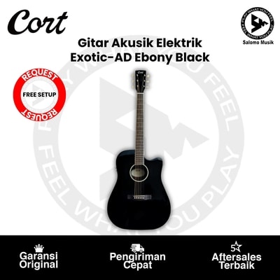 Gitar Akustik Elektrik Cort Exotic AD Ebony Black