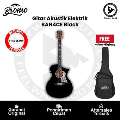 Gitar Akustik Elektrik Bromo BAN4CE Black + Free Bag