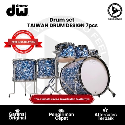 Drum Set DW Design Series 7-Piece Blue Lightning Limited Edition