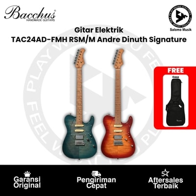 Gitar Elektrik Bacchus TAC24AD-FMH-RSM/M Andre Dinuth Signature Series Varian Warna + Free Case