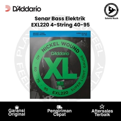 Senar Bass Elektrik D'Addario EXL220 Nickel Wound Super Light Long Scale 40-95 Original