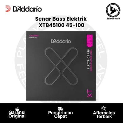 Senar Bass Elektrik D'Addario XTB45100 XT Nickel Plated Steel Long Scale Regular Light 45-100 Original