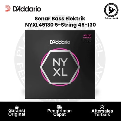 Senar Bass Elektrik D'Addario NYXL45130 NYXL 5-String Long Scale Regular Light 45-130 Original