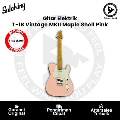 Gitar Elektrik Soloking T-1B Vintage MKII T-Style Roasted Maple Neck FB Shell Pink